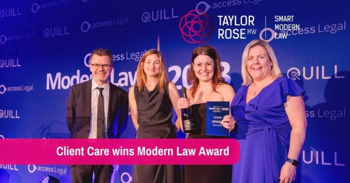Taylor Rose MW Wins Client Care Award