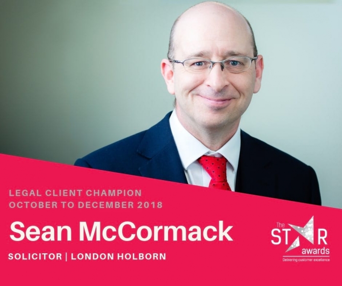 Sean McCormack star is recognised in Taylor Rose TTKW Legal Client Excellence Awards